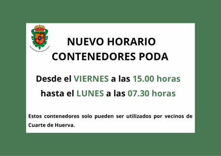 Cartel Nuevos Horarios Contenedores De Poda