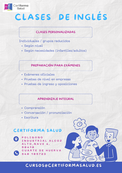 Flyer Academia Idiomas Divertido Doodle Ilustrado Azul